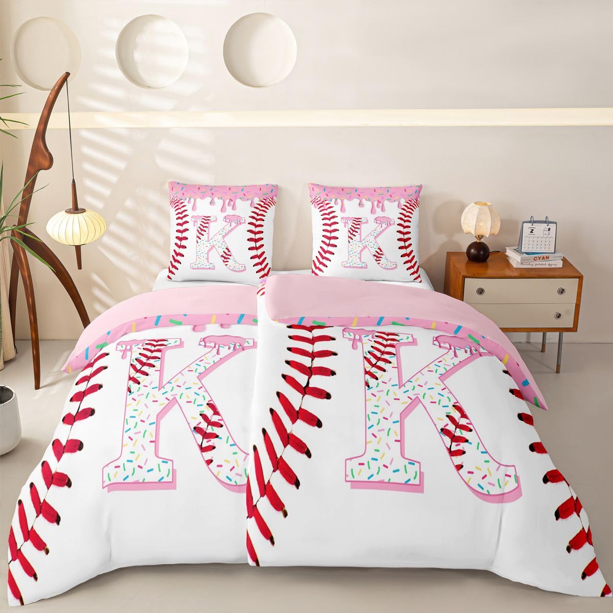 Homewish Rosa Eiscreme Tropf Bettwäsche Set 155x220 4teilig