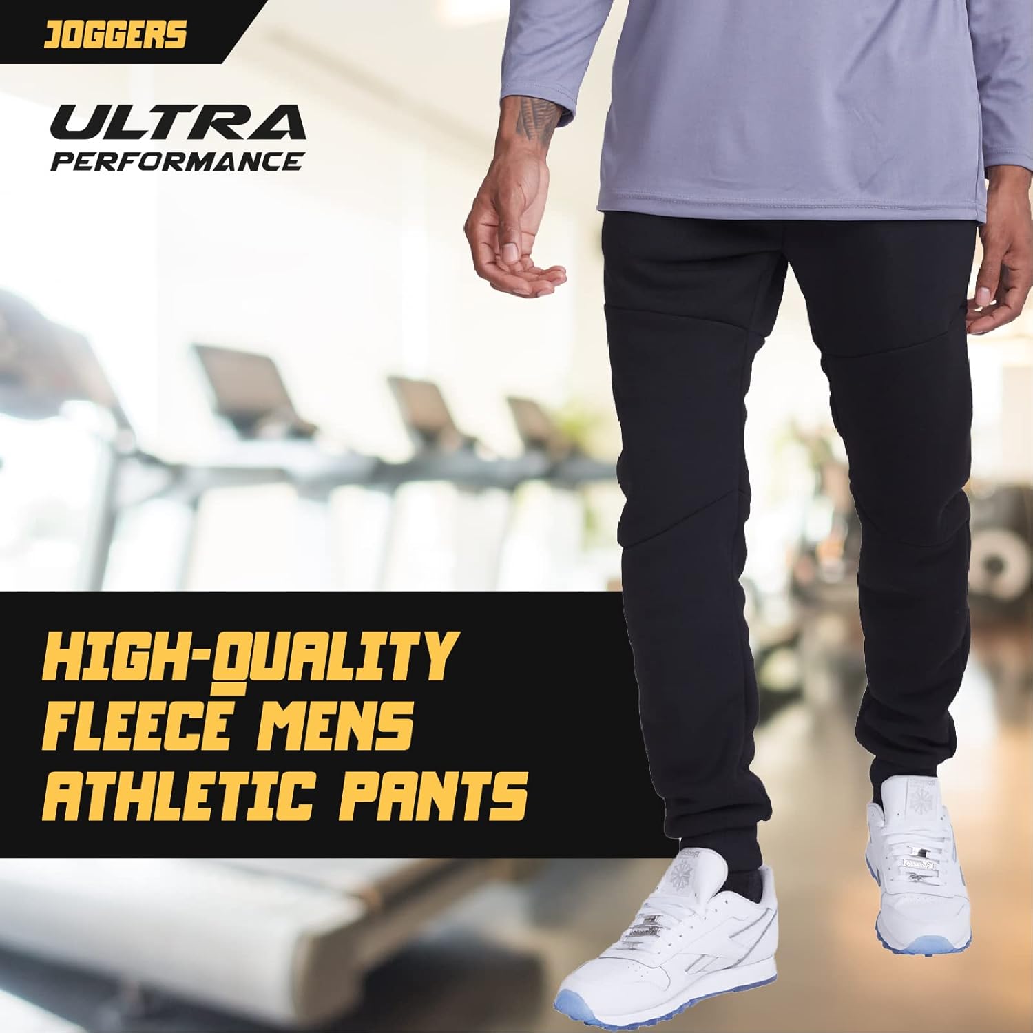 Ultra Performance 3 Pack Mens Open Bottom Sweatpants with Pockets, Casual Sweatpants for Men - Image 3