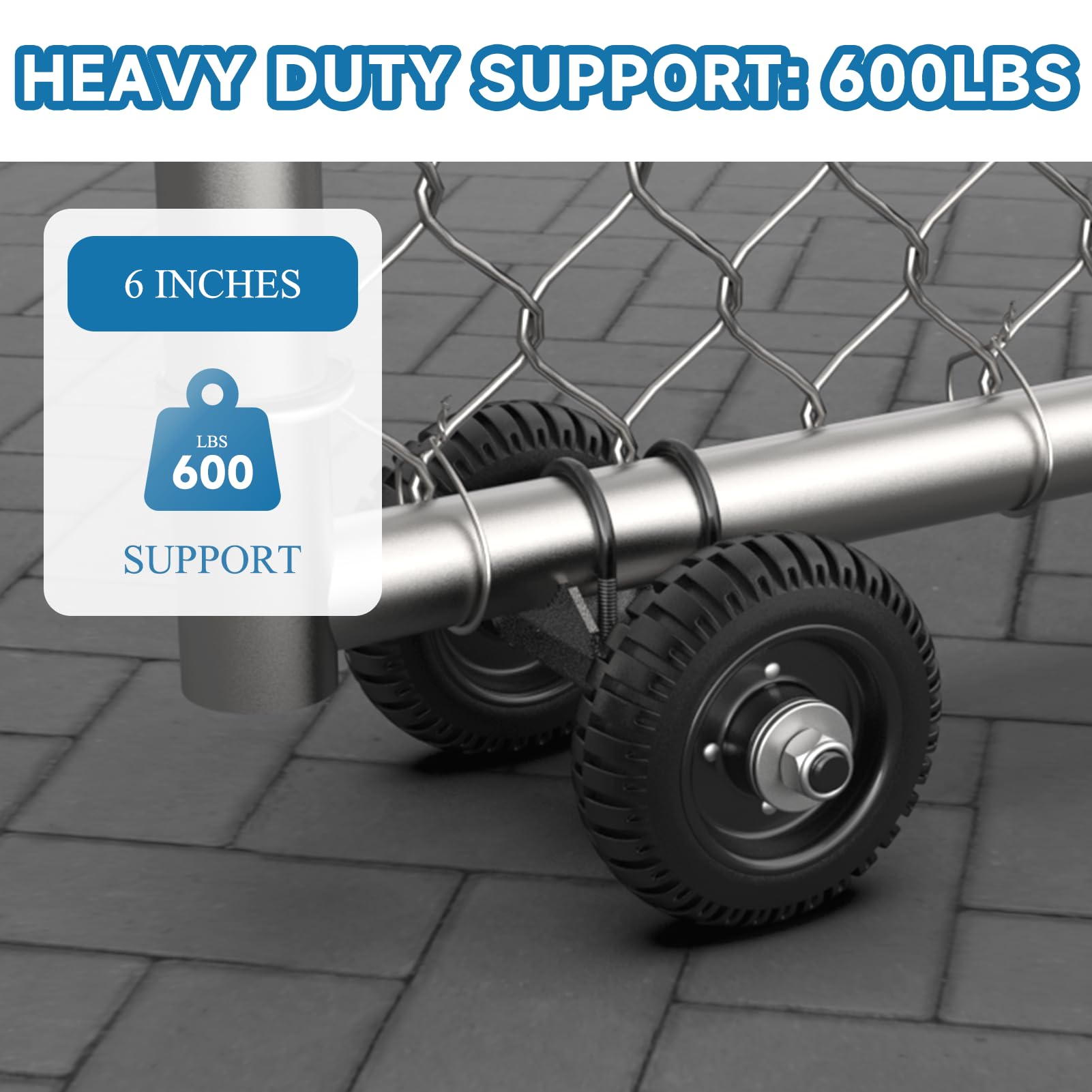 Chain Link Fence Gate 6inch Rolling Gate Wheels,Sliding Gate Wheels For  Driveway Chain Link Fence Metal Tube Gates Or Wooden Gate Gate Caster For  Slide Gate With Screws And Wrench 600lb Capacity