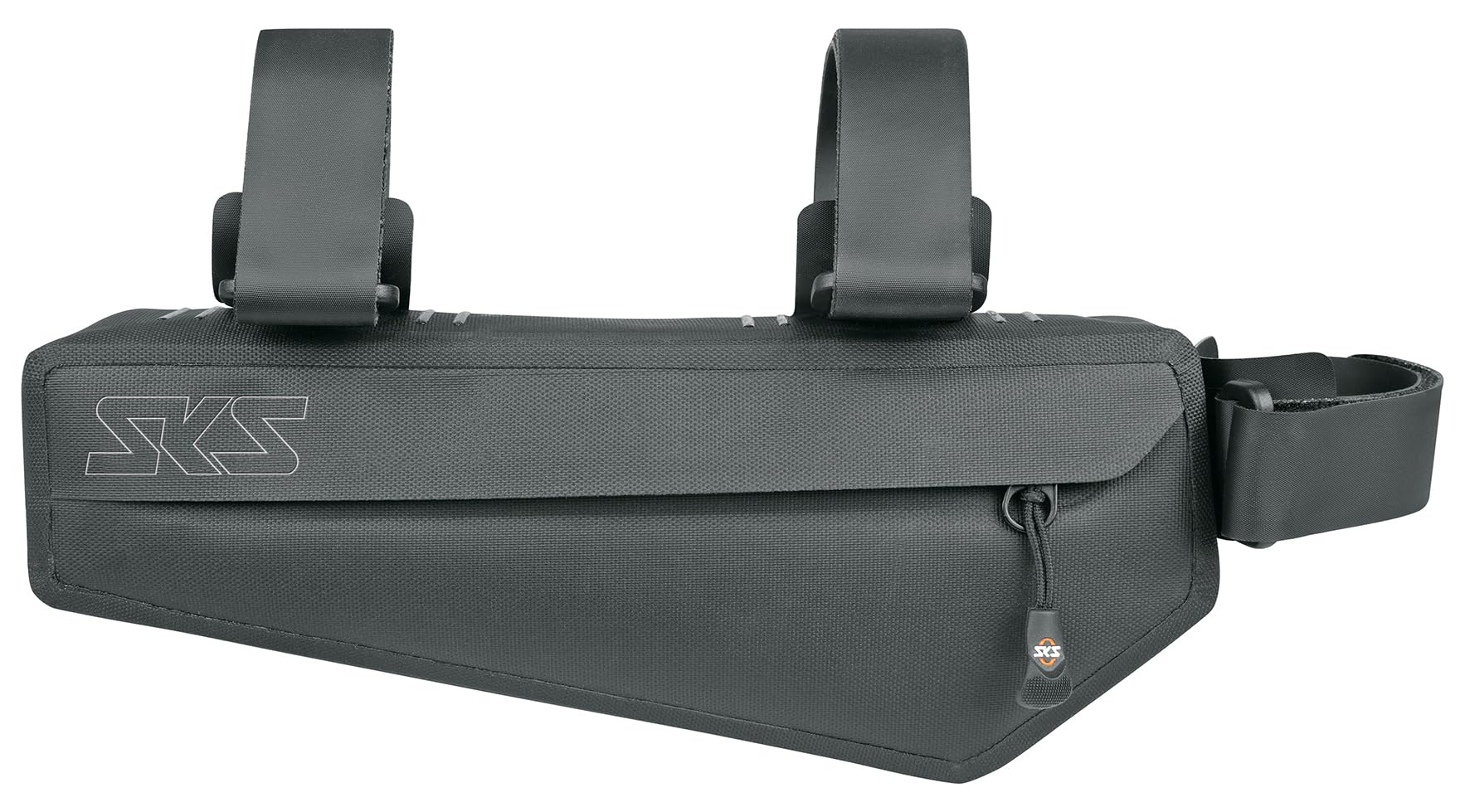 SKS Germany Race Frame Bag Bicycle Frame Bag (Bicycle Bag, Wind Resistant and Lightweight, Waterproof Polyester, Two Inner Pockets, Reflective Parts, Safe Holding), Black