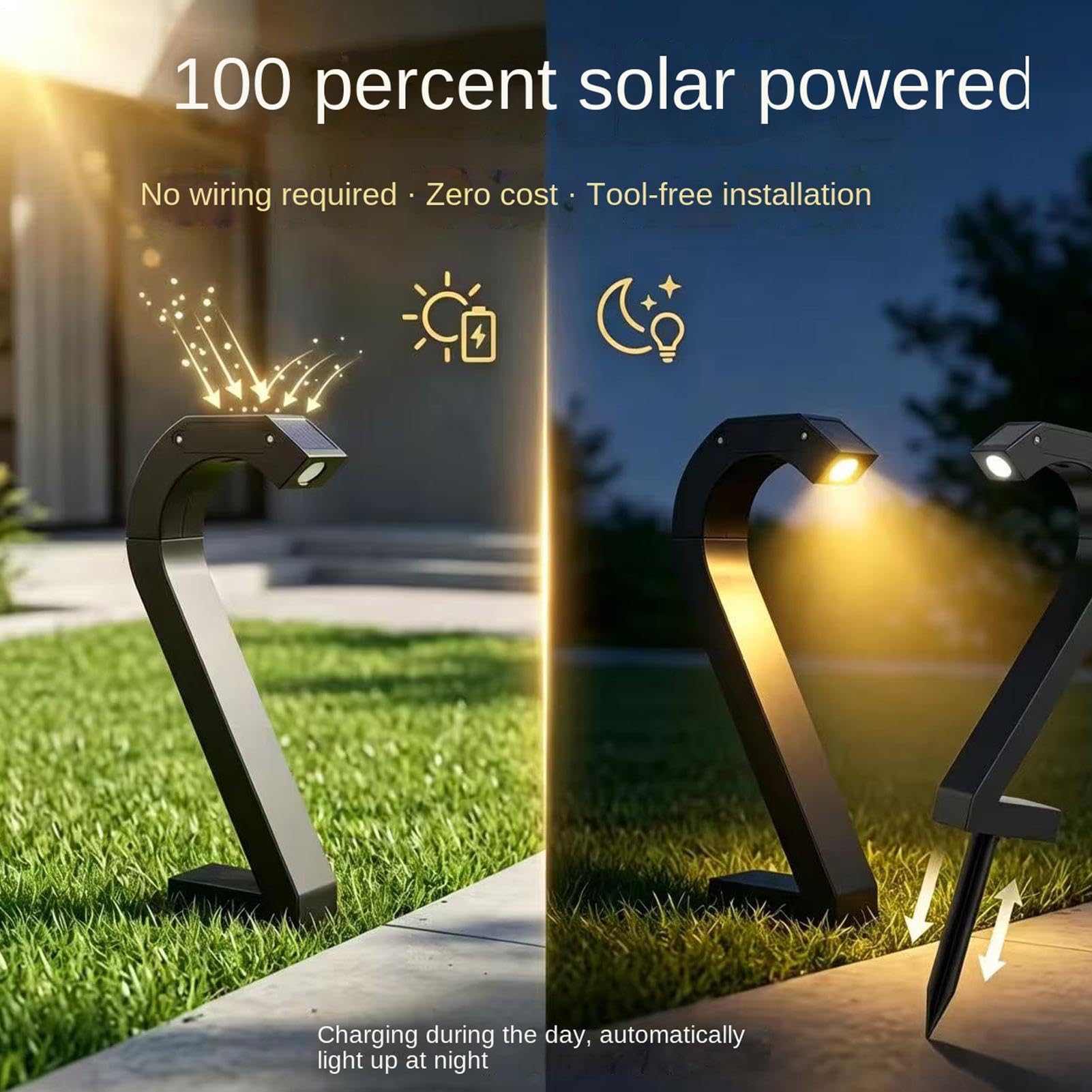 Lampes Solaires D'Extérieur Projecteur Lumineux Sur Piquet Forme Numéro 2