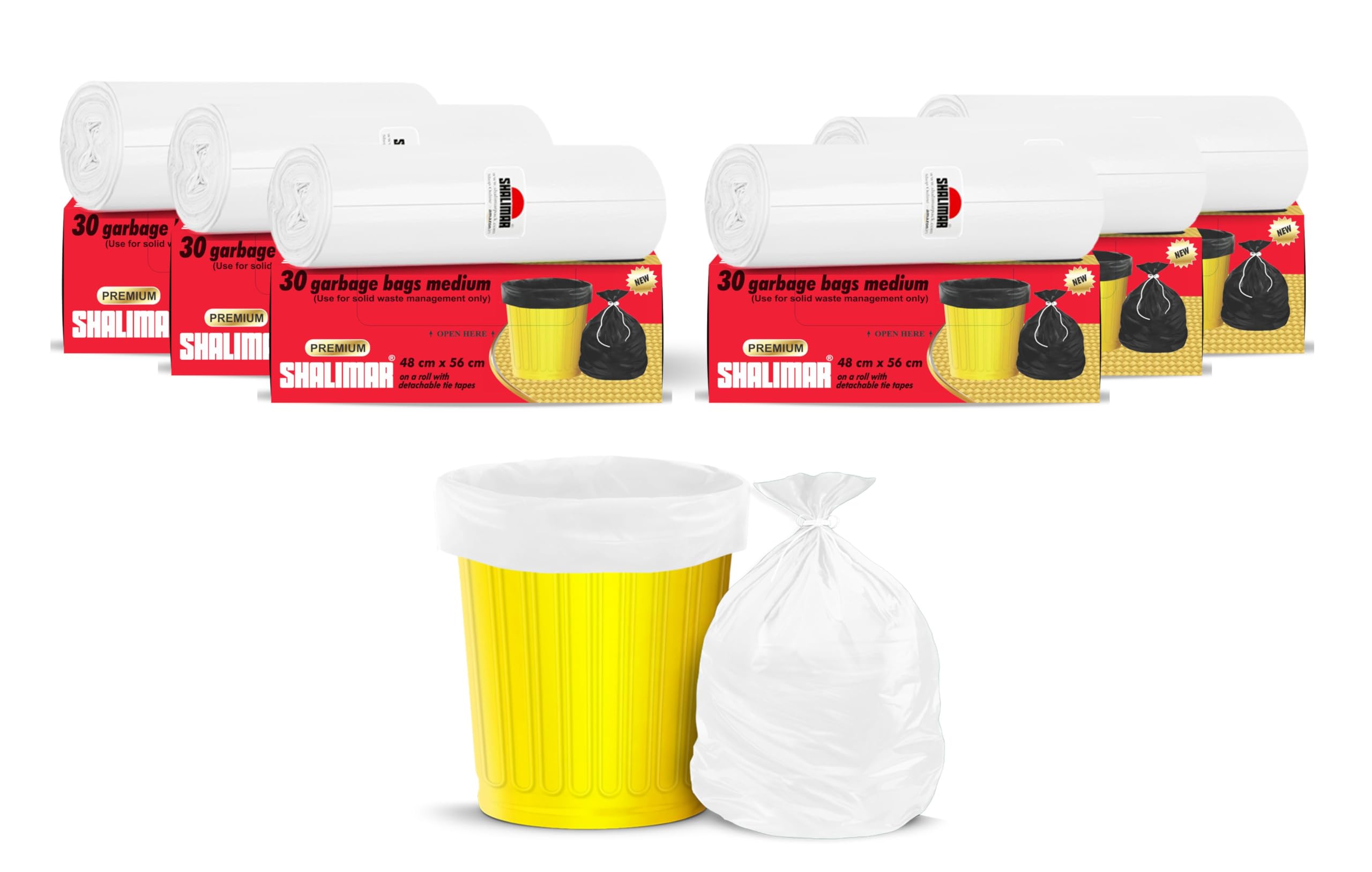 Premium (Lavender Fragrance) Scented Garbage Bags | Medium 19 X 21 Inches | 180 Bags (30 Bags X 6 Rolls) | Dustbin Bag/Trash Bag | (White) - Perforated Box for Easy Dispensing