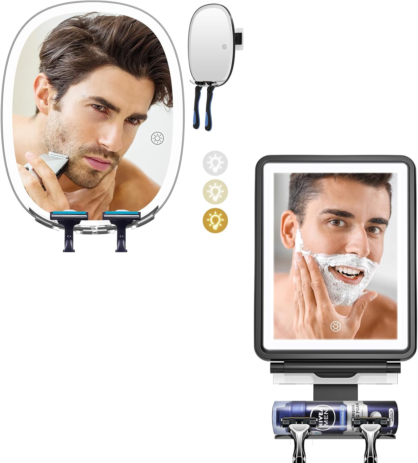 COSMIRROR Shower Mirror Fogless for Shaving with Razor