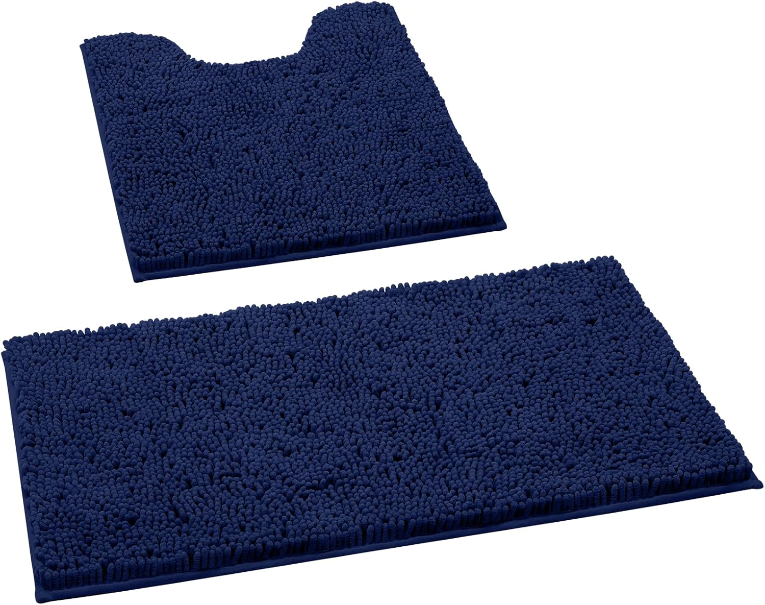 HOMEIDEAS Navy Blue Bathroom Rugs, Extra Soft Chenille Bath Rugs Mat