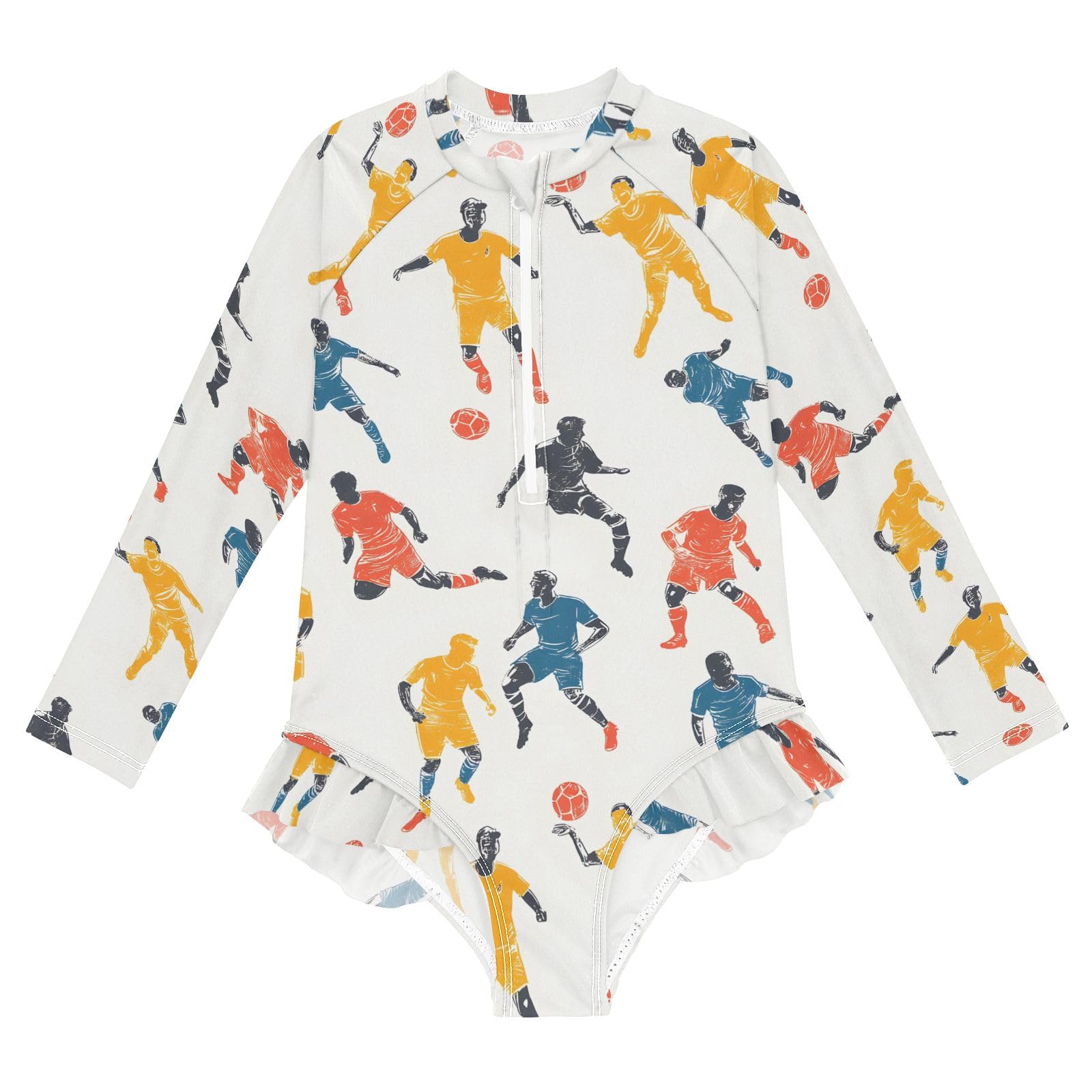 ALAZA Bathing Suits for Girls Toddler Girl Swimsuit Athlete Sport Long Sleeve UPF 50+ 5-6T