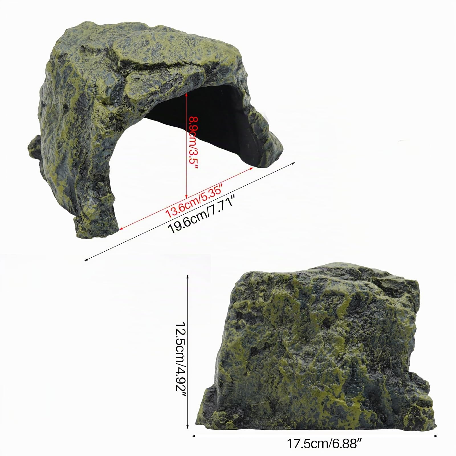 MasXirch Rettile Roccia Nascondi Rettile Roccia Nascondi Grotta Rettile Nascondi Tartarughe Nascondiglio per Drago Barbuto Tartaruga Piccole Lucertole Pesci Anfibi (Colore 2)