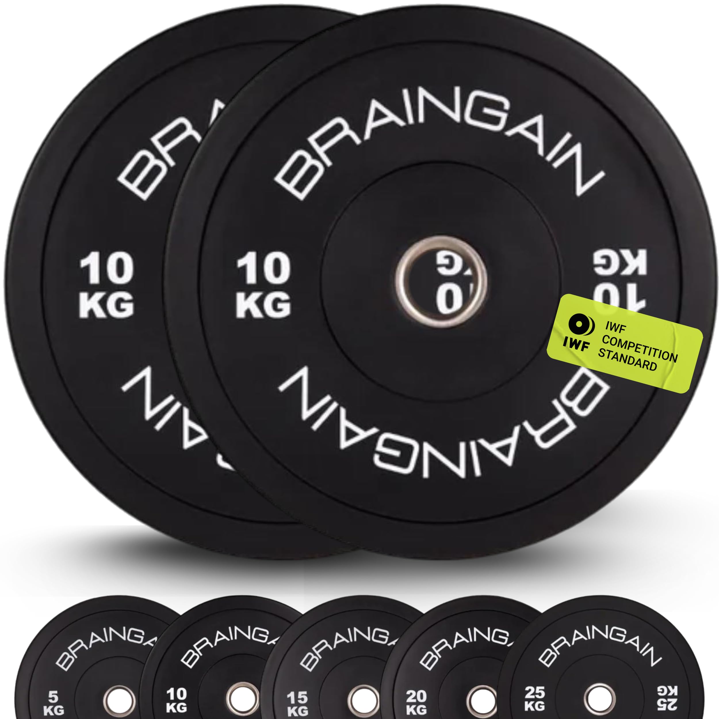 Discos de parachoques olímpicos - Discos de 2" para entrenamiento de fuerza con barra y levantamiento de pesas - 1,5 kg, 2,5 kg,5 kg,10 kg,15 kg,20 kg,25 kg,100 kg,150 kg