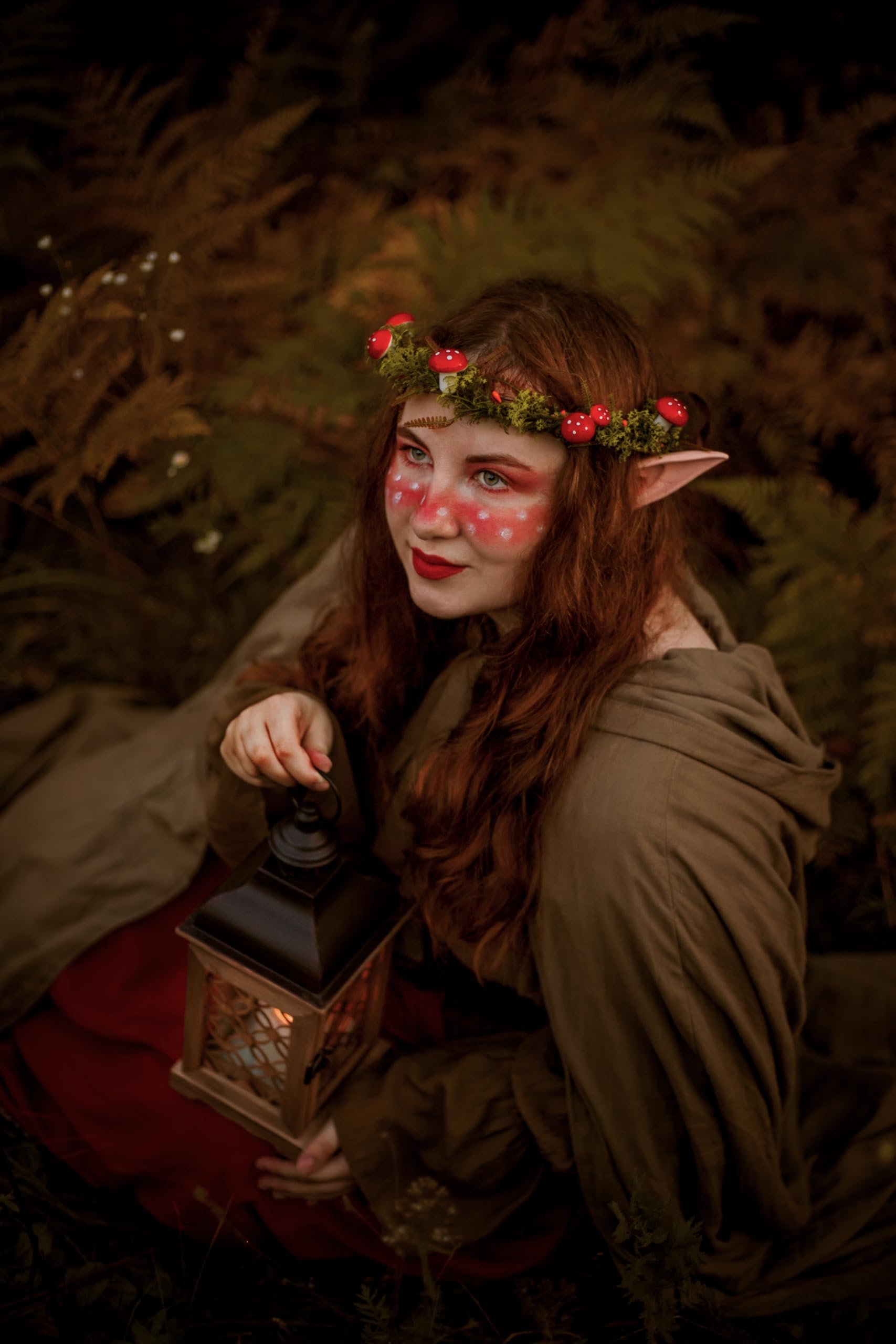 Fairy Elf Crown Headpiece Flower Fairy Woodland Raffle Halloween Cosplay Mardi Gras Costume, Floral Fairy Costume, Woodland Elf  main image 3