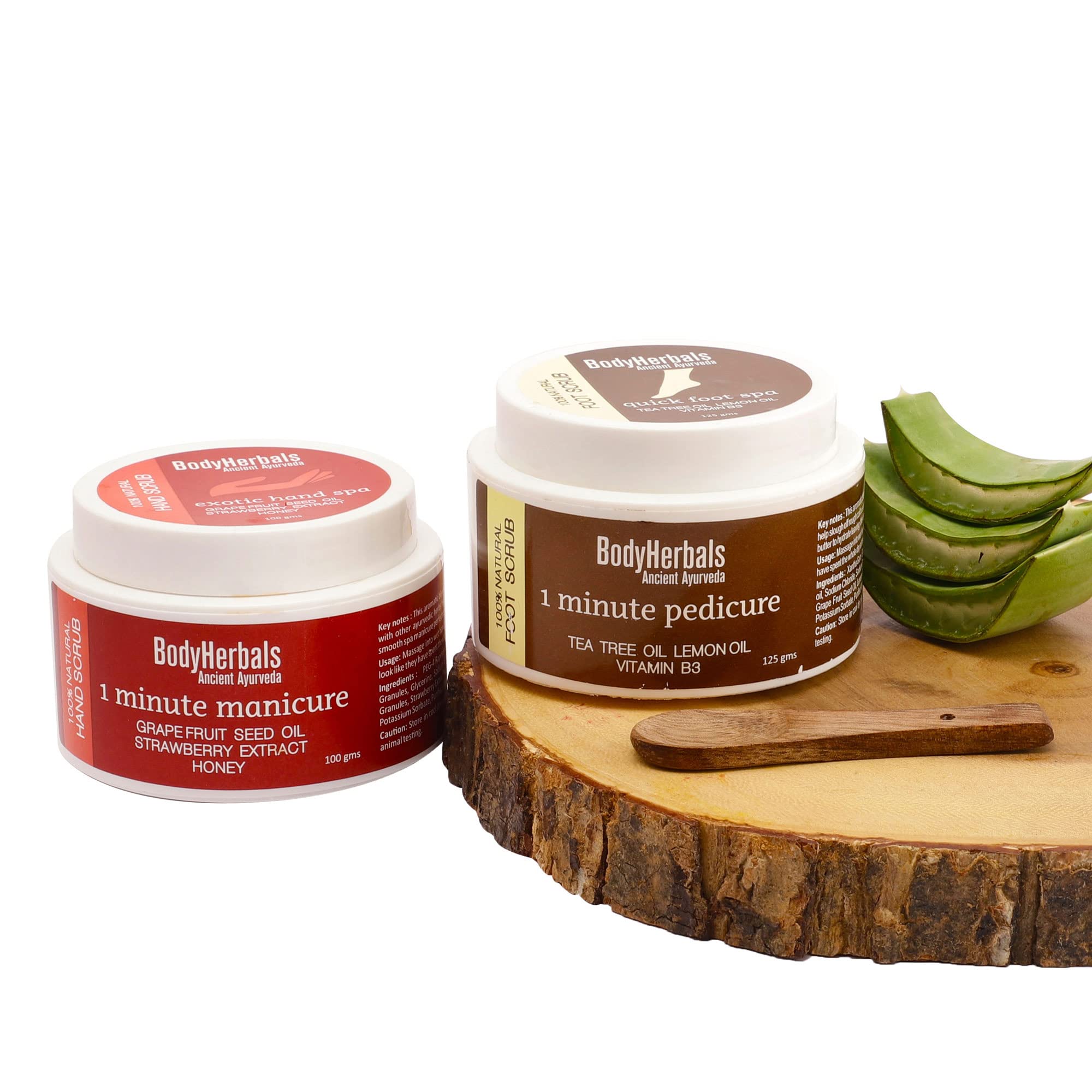 BodyHerbals Mani and Pedi Kit with Natural Tea Tree Oil Foot Scrub and Grapefruit Seed Hand Scrub | Exfoliating, Hydrating, Anti-fungal, Moisturizing Hand and Foot Care Set 2 Pcs-image-14
