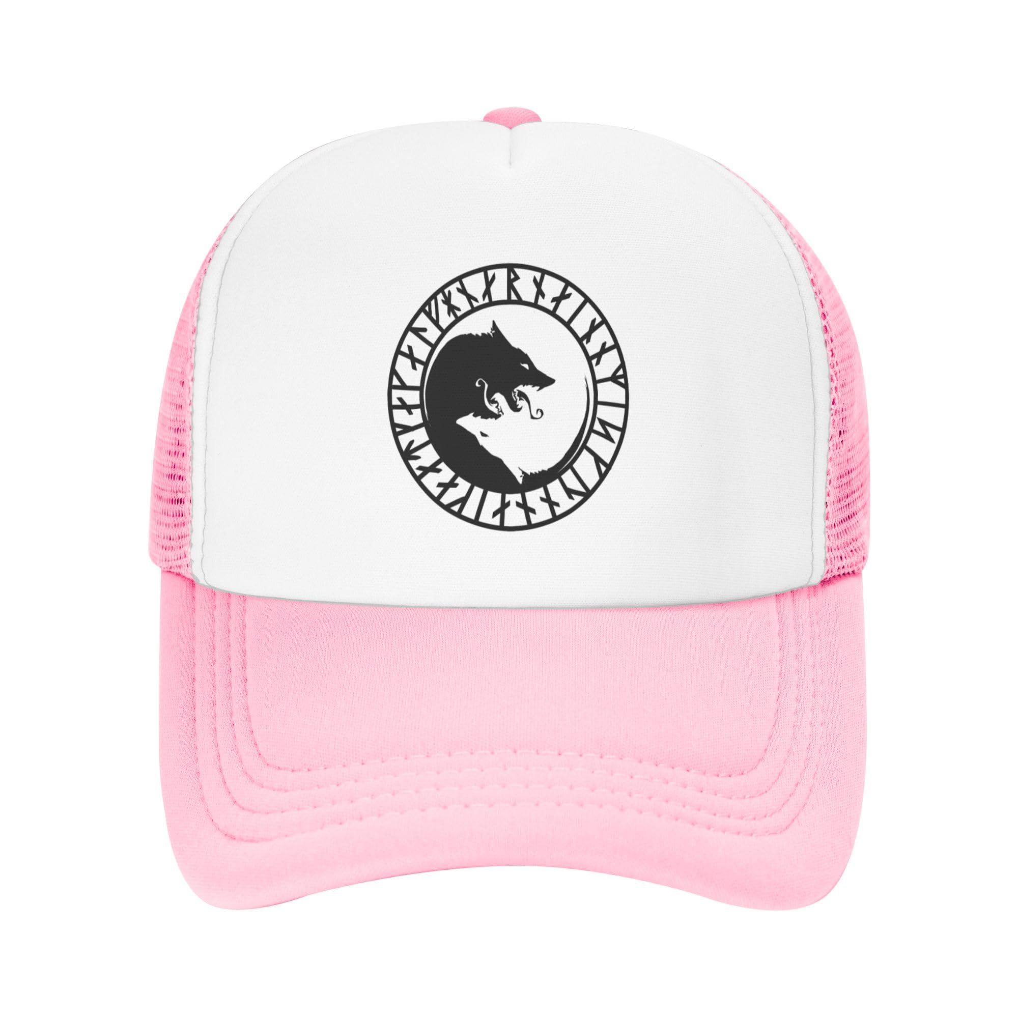 The Wolf of Yin and Yang Lightweight Mesh Baseball Hat Fishing Sun Cap Outdoor Casual Cap Pink