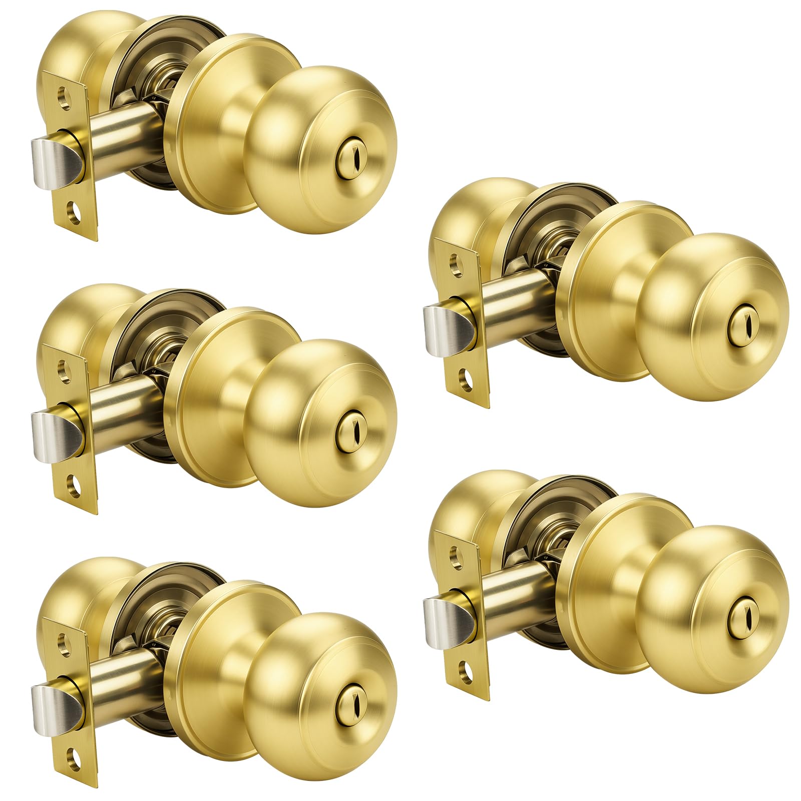 Privacy Door Knobs with Lock - Brushed Nickel -21