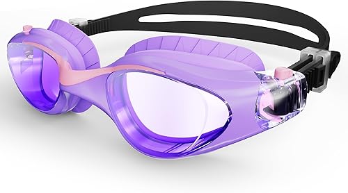 Miniatura 23 de Swim Goggles for Kids 6-14, Anti-Fog UV Protection Clear Swimming Goggles, Leakproof Pool Swim Goggles for Boys Girls Bluegreen - Lente azul