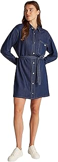 Calvin Klein LYOCELL BELTED DENIM SHIRT DRESS Elbise Kadın