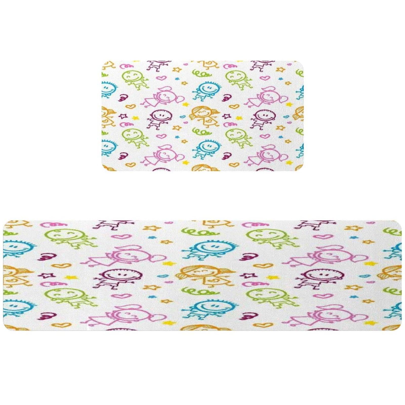 Tapis de cuisine lavables et absorbants pour couloir et buanderie en lot de 2
