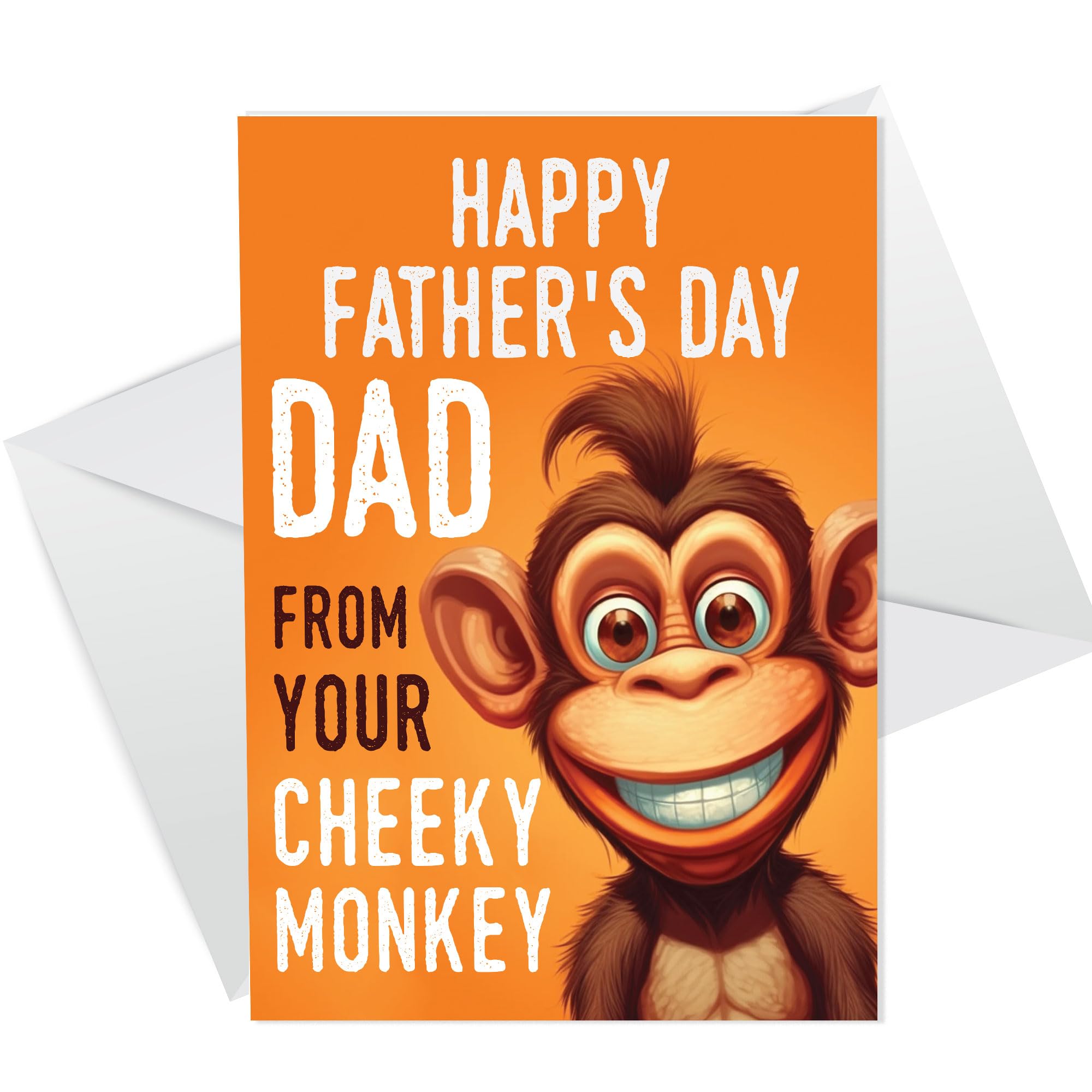 RED OCEAN Funny Fathers Day Card From Daughter Son - Cheeky Monkey Father's Day Card For Dad - Funny Dad Cards From Daughter - Novelty Joke Humour Cards For Dad