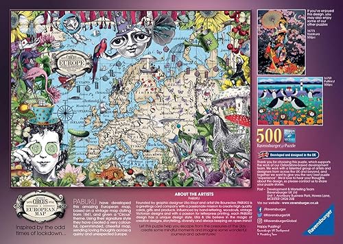 Miniatura 2 de Ravensburger 16760 - Rompecabezas de 500 piezas de mapa europeo, circo peculiar para adultos y niños a partir de 10 años