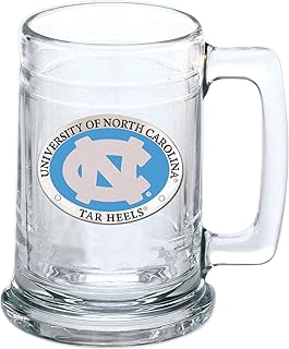 Heritage Pewter North Carolina Beer Stein Glass | 15 Ounce German-Style Beer Glass | Intricately Crafted Metal Pewter Alma Mater Inlay