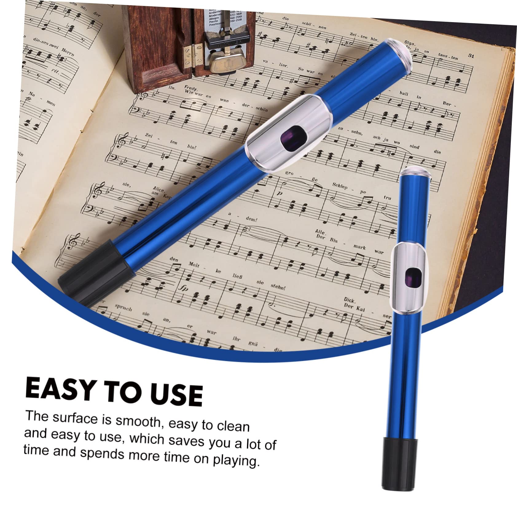 Flauta de Metal de 16 Orificios en Latón Blanco Niquelado | Azul, Abs, Repuesto y Accesorio para Alumnos y Profesionales, Piezas para Instrumentos de Viento