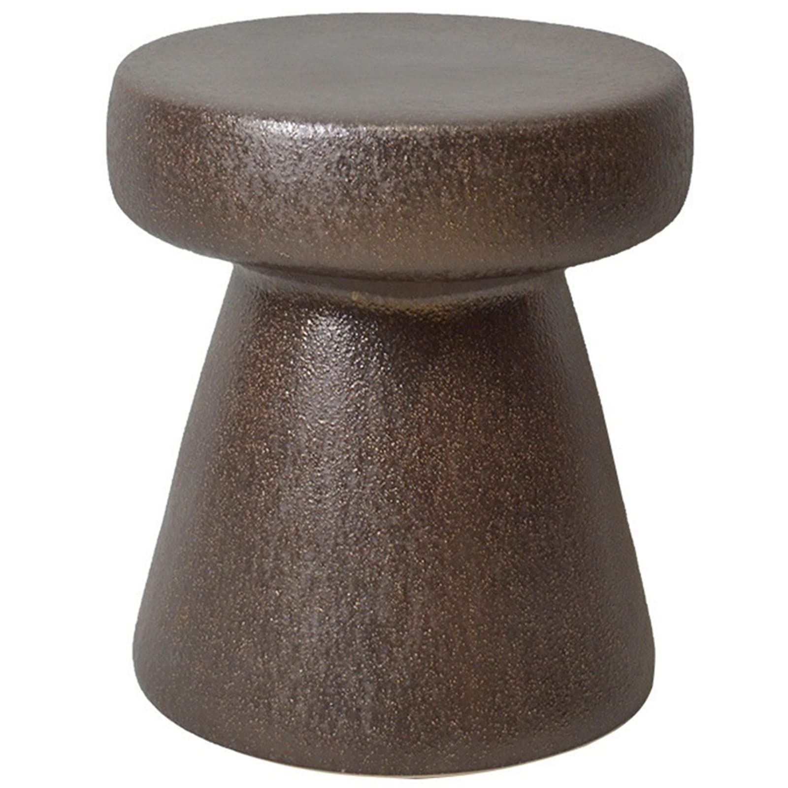 Tabouret en céramique résistant aux UV assise champignon glaçage café