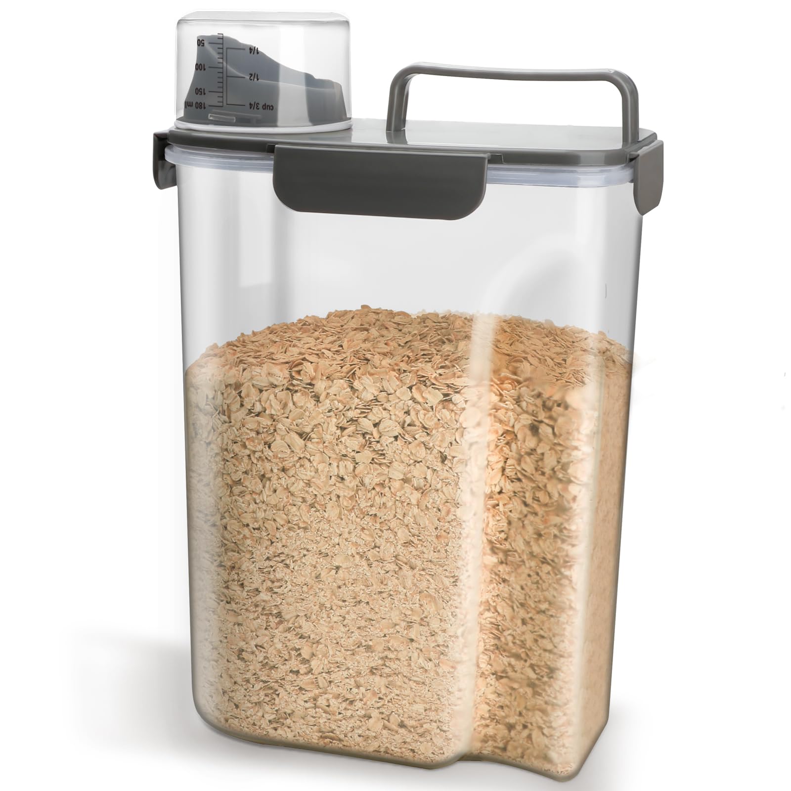 Komzon Rice Container, Airtight Rice Storage Container 10lb, Cereal Containers Storage, BPA Free Food Dispenser with Pouring Spout Handle for Flour Pasta Grain, Pet Dog Cat Bird Food Storage Container