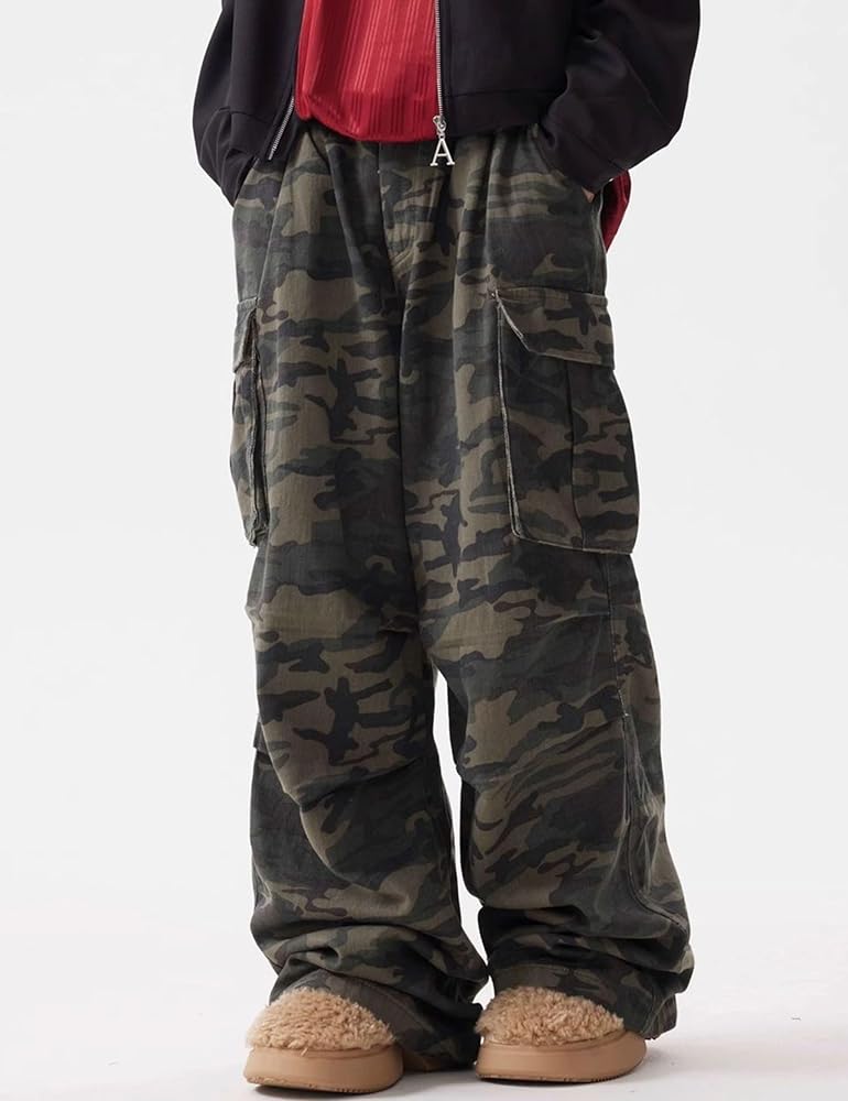 Amazon.com: DAZZLZZAD Y2k Camo Cargo Pants for Men Hip Hop Pants