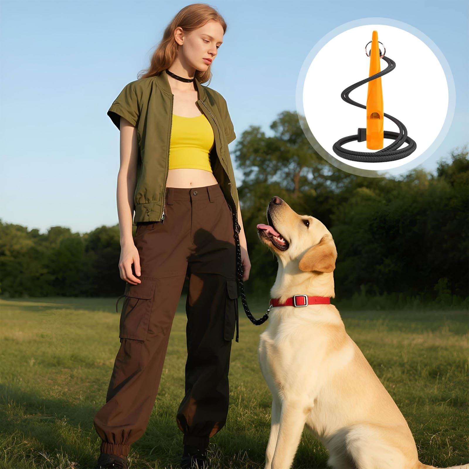 1 Pc 211.5 Dog Whistle with Whistle Band Red, Orange-red - Image 4