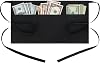 BOHARERS Server Aprons Waitress Aprons with 3 Pockets - Black for Women Men Waiter Restaurant Waist Aprons, 24 X 12 inch
