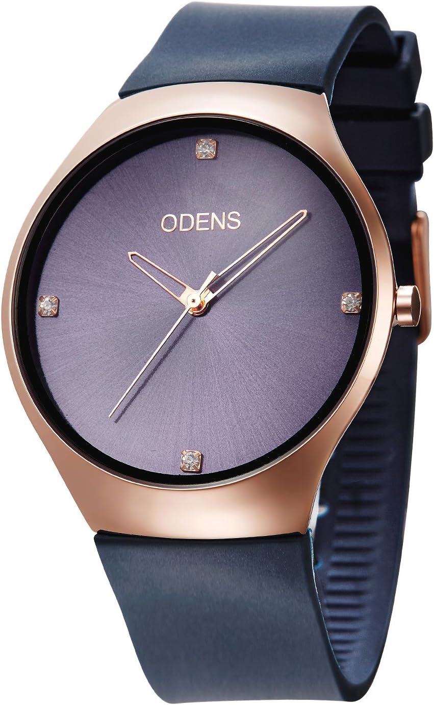 Women's Quartz Rhinestone Gold Watch with Rubber Watch Band,Casual Sports Dress Analog Wrist Watches for Girls