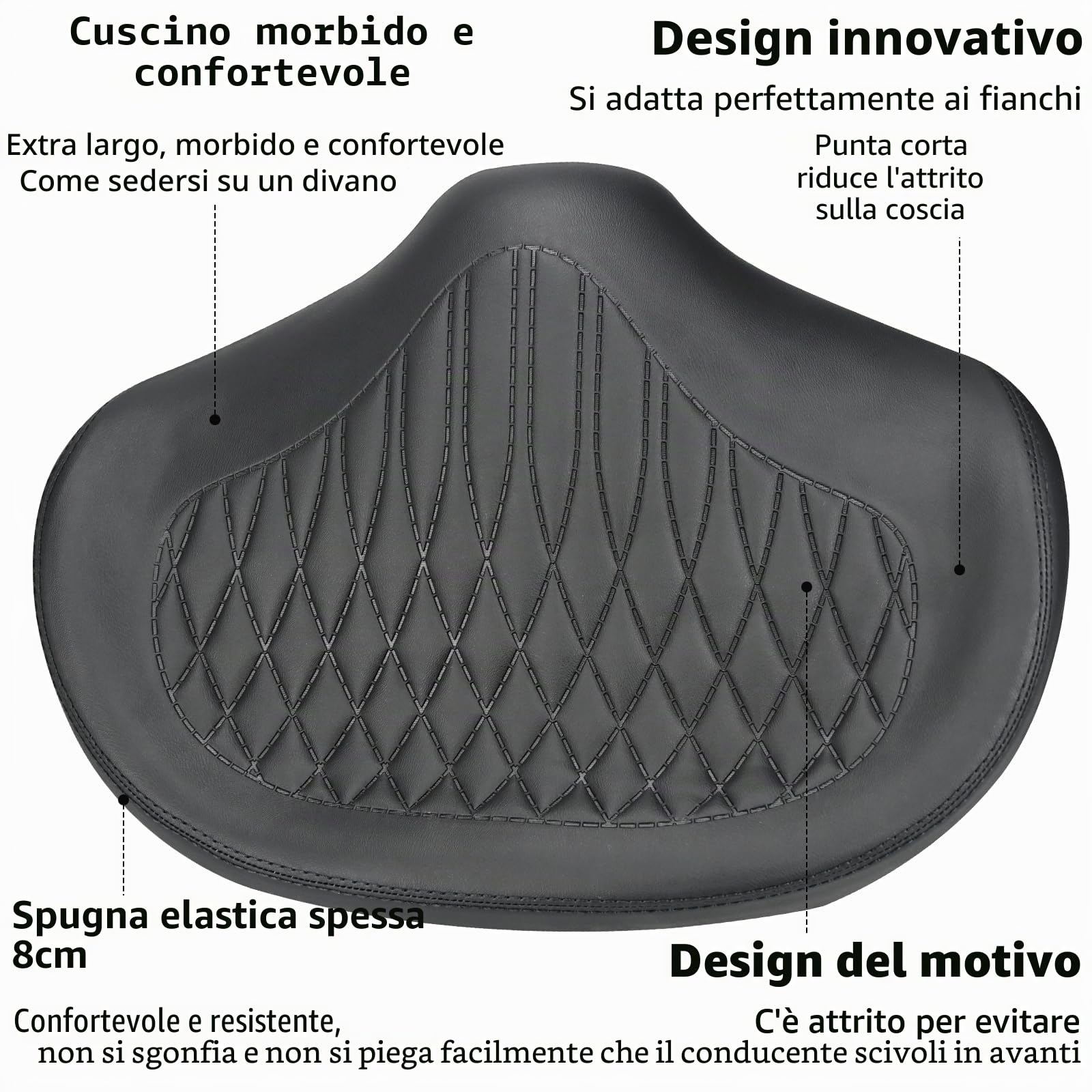 KOOOGEAR Sella per bicicletta da uomo e da donna, comoda, extra larga, traspirante, ergonomica, universale, ricambio per bici da città, Ebike, cyclette, mountain bike