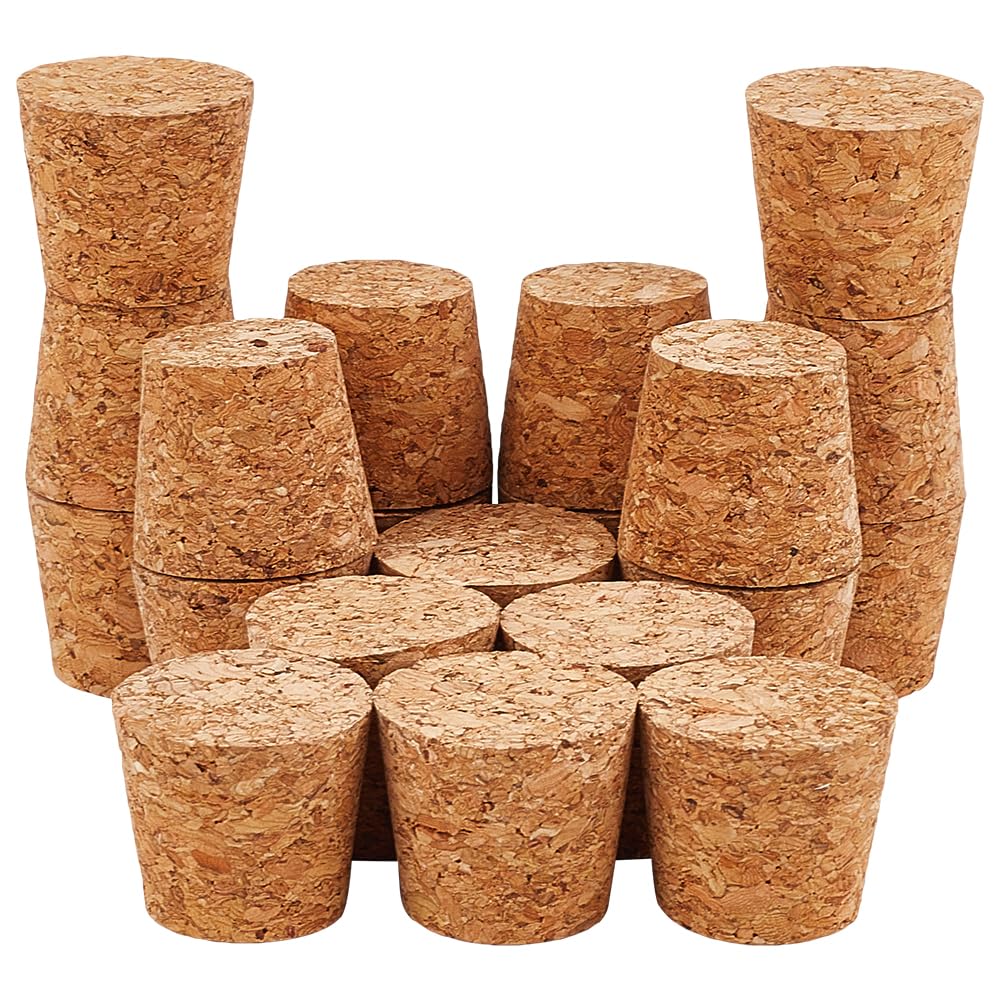 20 tappi in sughero per bottiglie, 2,7 – 3,4 x 3 cm, tappi di ricambio per bottiglie di vino, bottiglie di birra artigianale