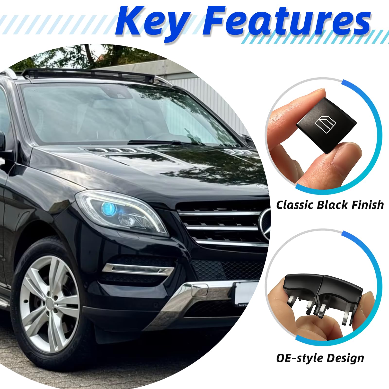 Interruttore Alzacristalli Pulsantiera per Benz W169-2er Interruttore Alzacristalli Sostituzione Copertura Pulsante Alzacristalli Adatto per Benz Mercedes Classe A W169 Classe B W245 ML W164 R W251 GL