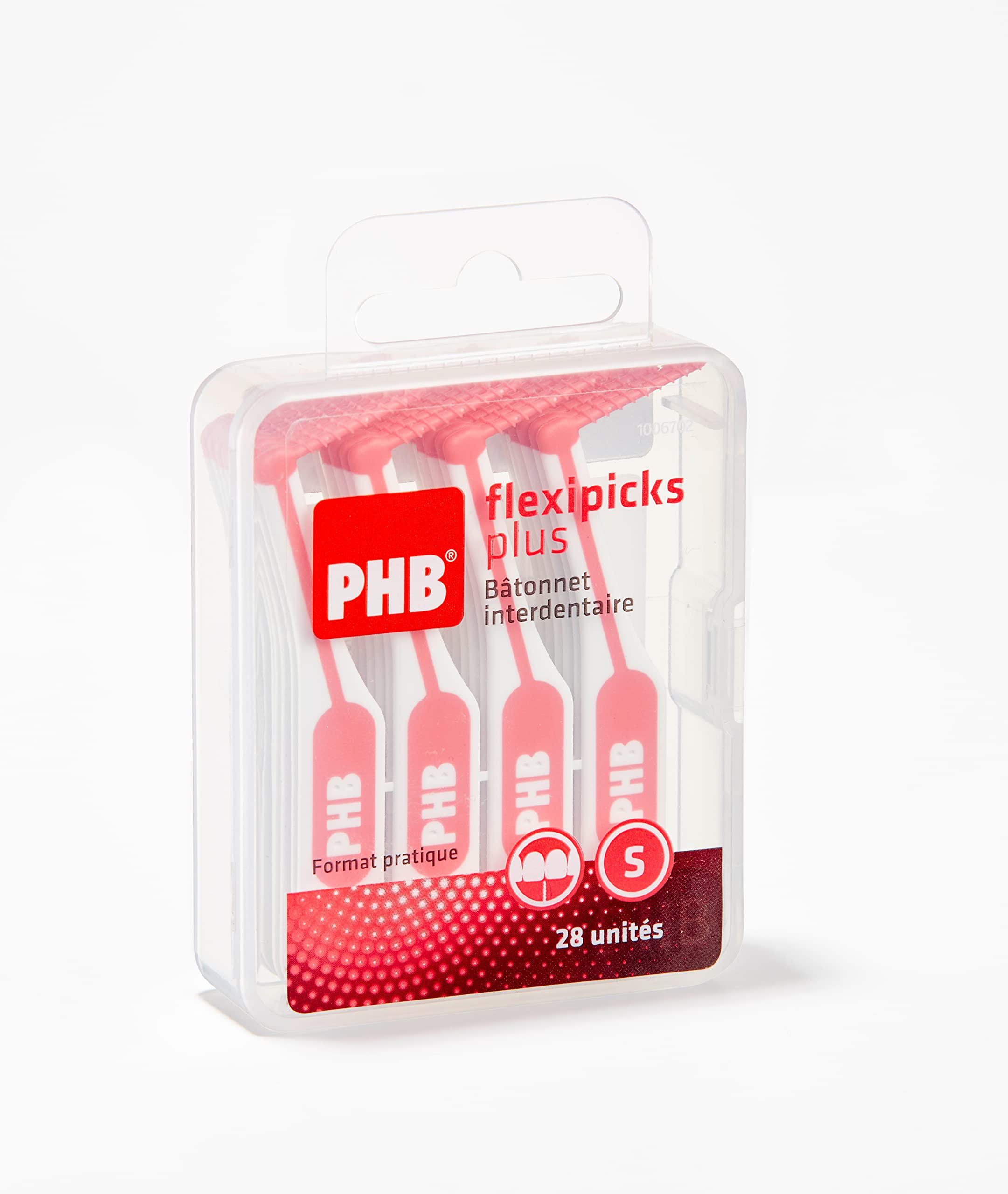 CRINEX - Phb Flexipicks Plus - Hygiène Interdentaire - Format Pratique - Rouge - Boîte de 28 unités