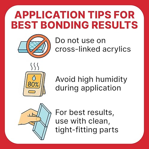 Miniatura 8 de Cemento acrílico de unión con botella aplicadora 4 onzas - Pegamento transparente para plexiglás, láminas y plástico - Adhesivo de fijación rápida,