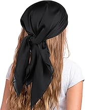 COMNICO Head Scarf Satin Hair Scarf for Women Neck Scarfs Square Like Silk Bandana Hair Wraps Scarf for Sleeping (27.5 Inch)