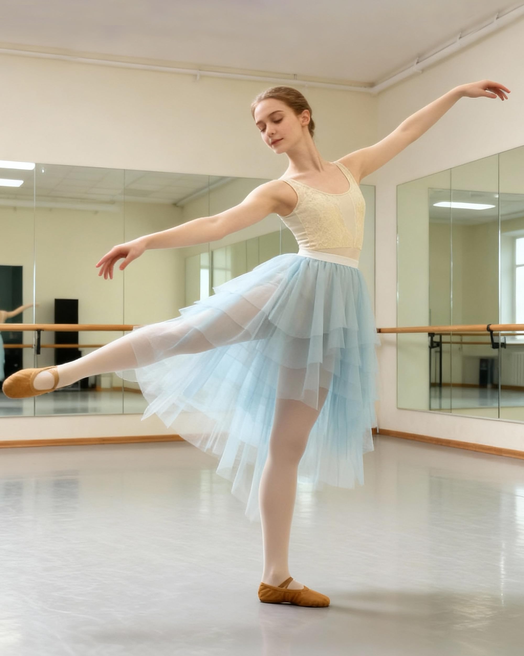 ROYAL SMEELA Damen Tüll Rock Für Ballett,Unregelmäßig Geschichteter Ballett Tüllrock Für Erwachsene,Ballettrock mit Elastischem Bund