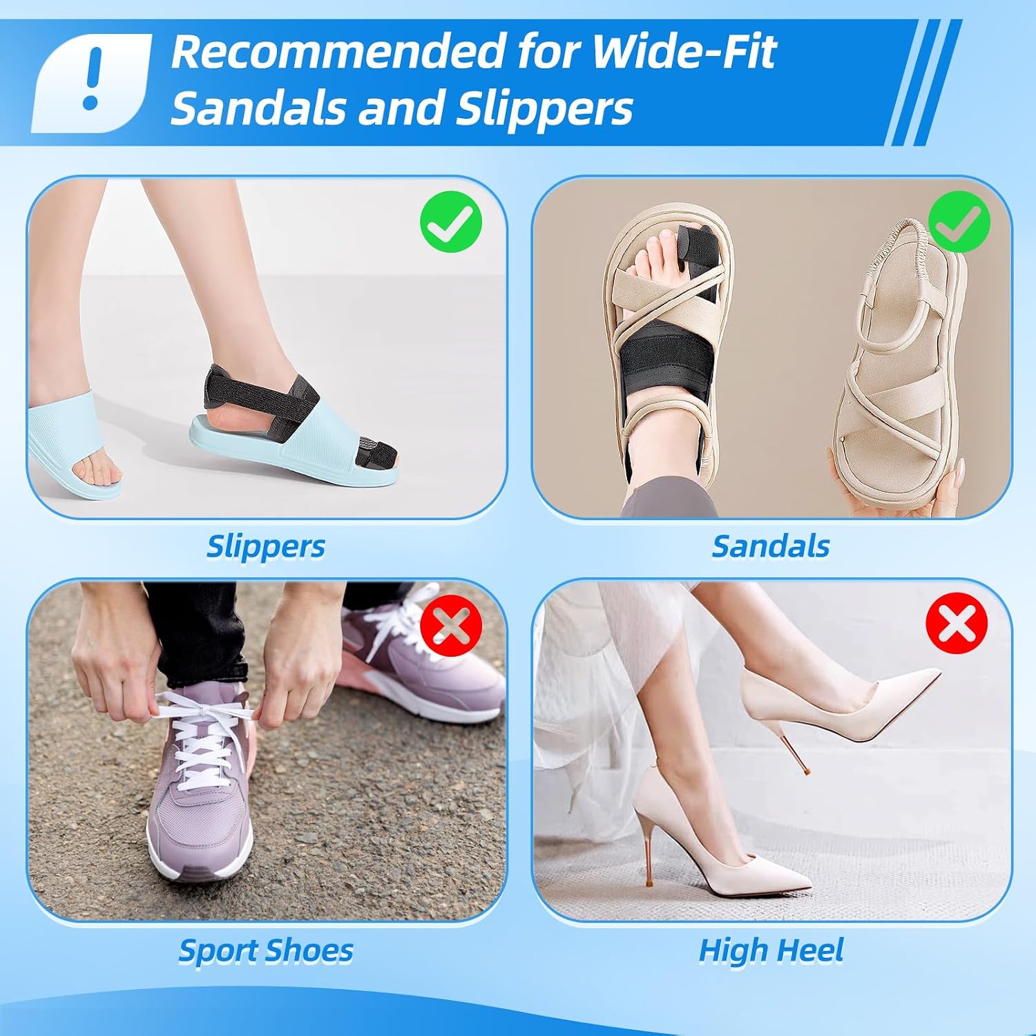 Broken Big Toe Splint Brace, Turf Toe Brace Support for Broken, Fracture, Sprains, Arthritis, Women & Men, with 2 Detachable Metal Plates - Left