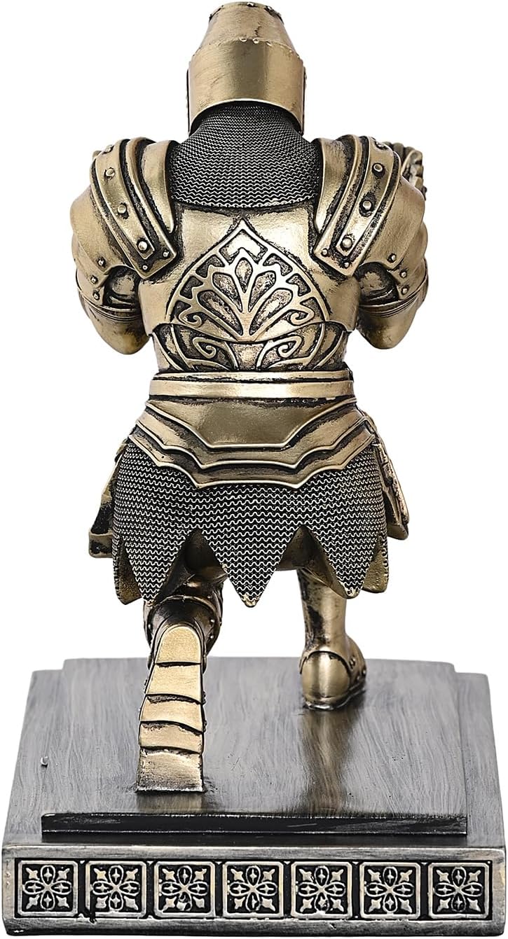 Templar Vanguard Soldier Pen Holder Pencil Stand Desk Organizers and Accessories as Gift for Medieval Warrior Enthusiast (Bronze)