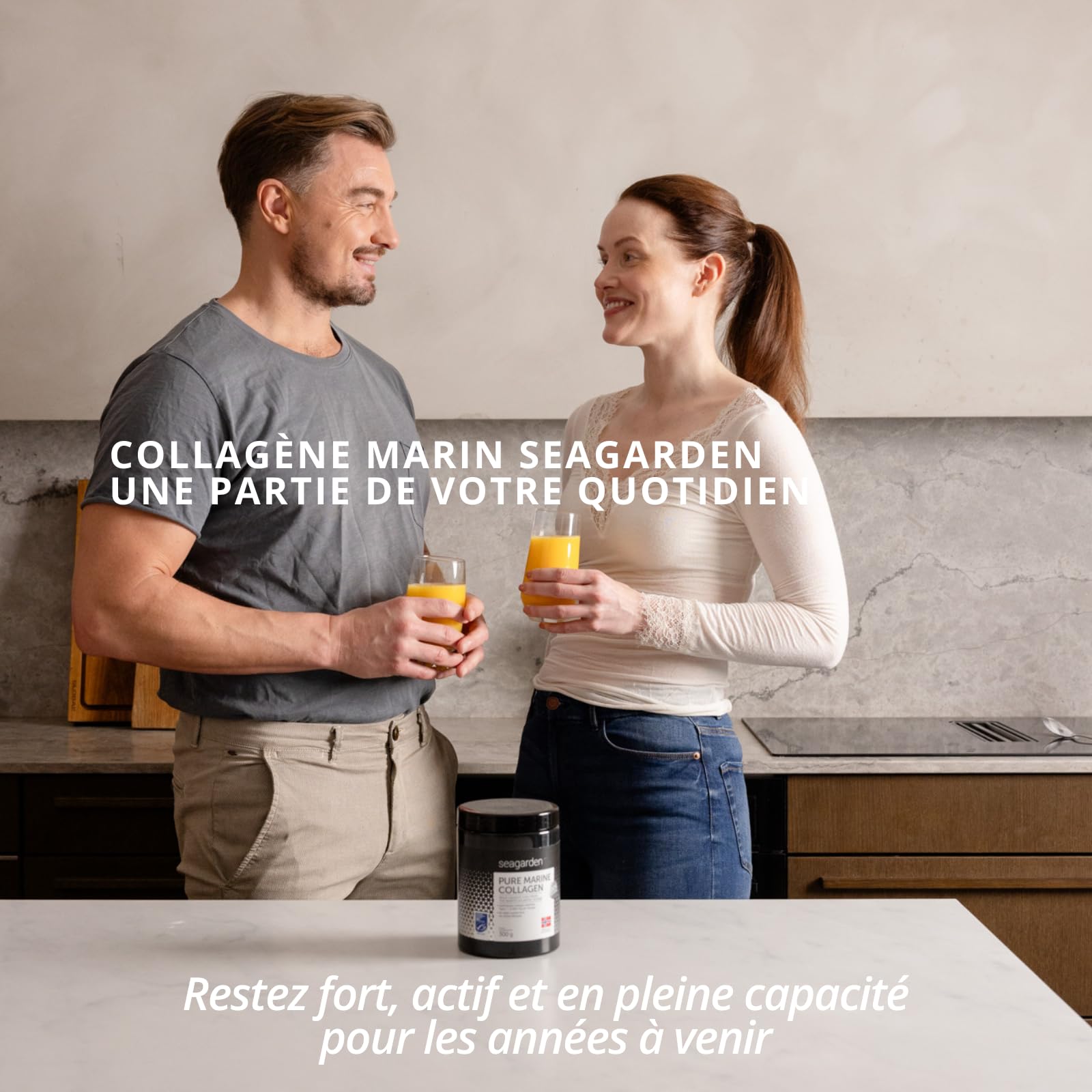 Seagarden Collagène marin en poudre pur Type I -Pour les articulations, les Os, les Muscles, la Peau - Pre Workout Booster Puissant - Non aromatisé - 300g 2 mois (Sans saveur)