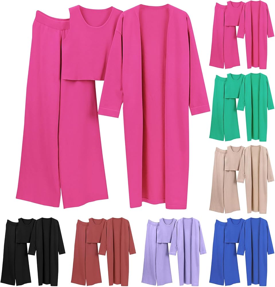 Amazon.com: HGps8w 3 Piece Outfits for Women Matching Sweater Sets