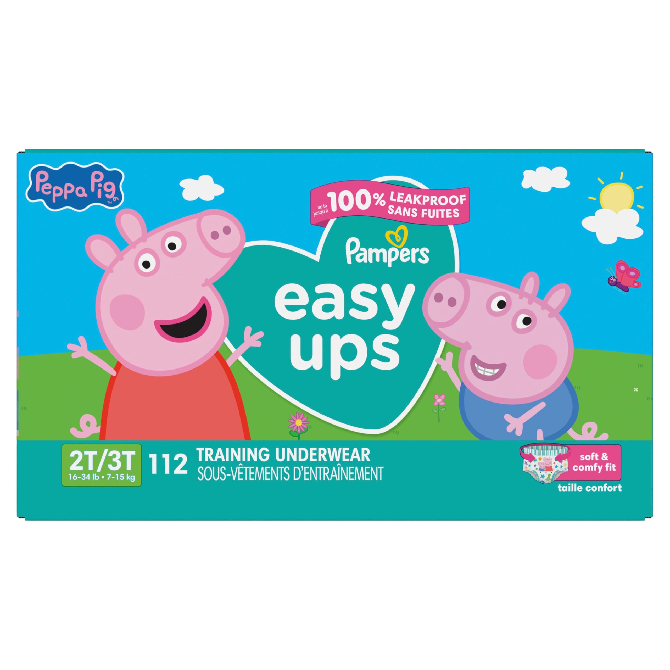 Pampers Easy Ups Training Underwear Peppa Pig Size 4 2T-3T, 1 Pack (Count of 112) - 3