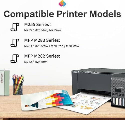 Miniatura 2 de SANUNE 206A with Chip Replacement for HP 206 A X Toner Cartridges Set 4 Pack W2110A W2111A W2112A W2113A Ink, Compatible with HP Color Laser Jet Pro