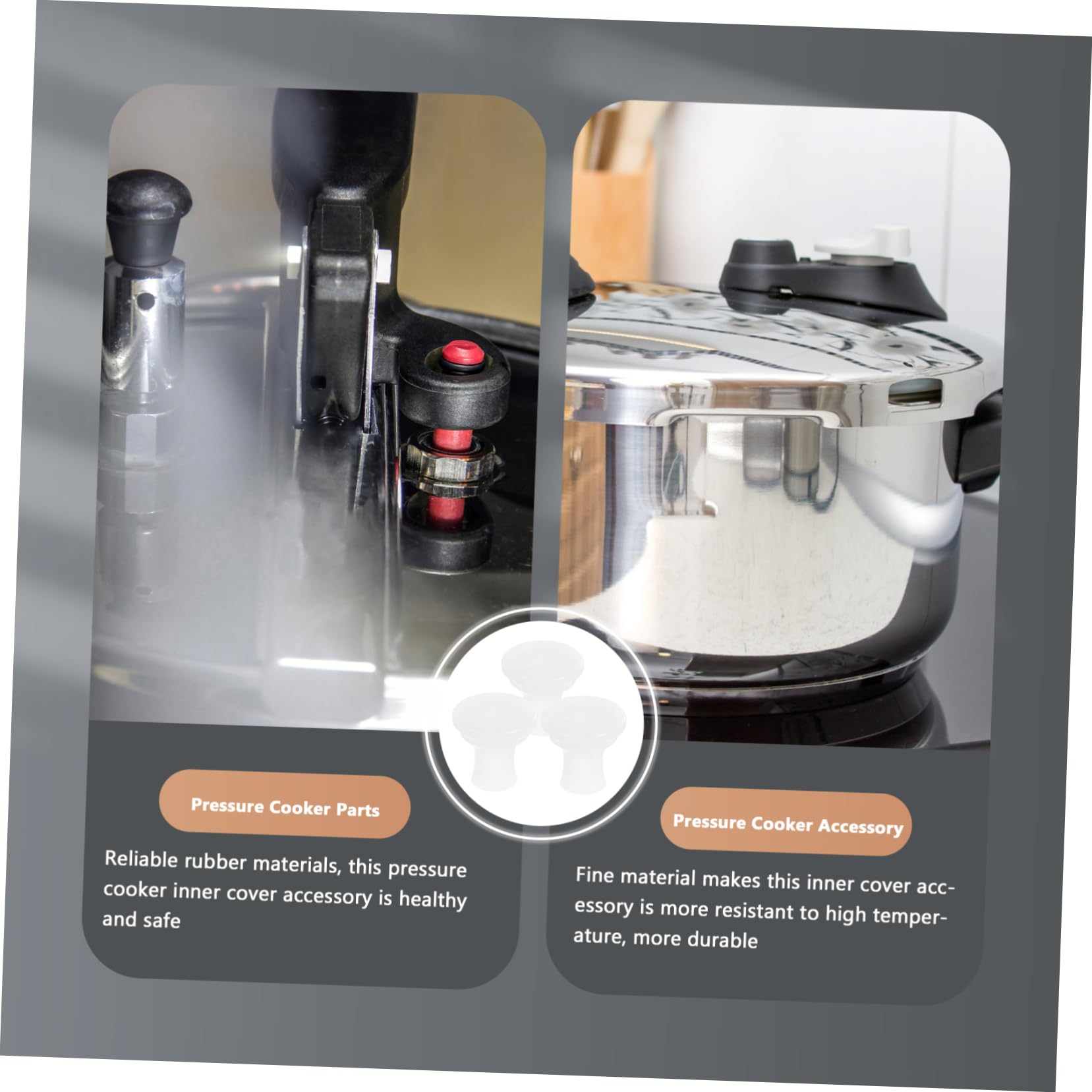 OUNONA 2sets 3pcs Pressure Cooker Inner Cover Accessory for Electric Cookers Compatible with Models Reliable Sealing Parts Easy Installation Safe for Food Use 3pcs*2