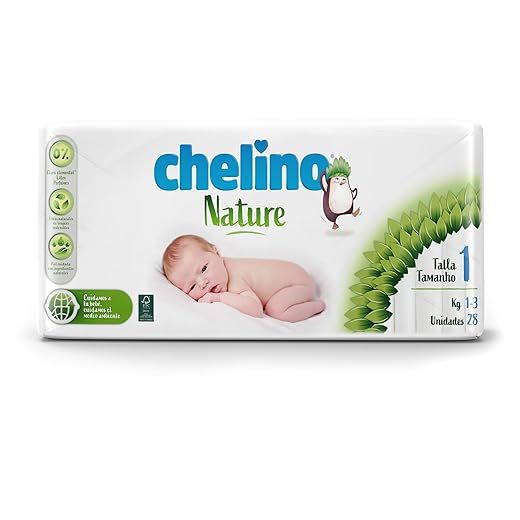 Chelino Nature Pañal Infantil Talla 1 (1-3 kg), 252 Pañales