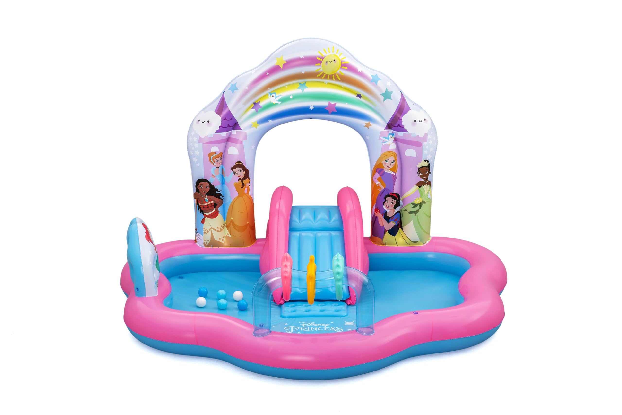 Bestway 7'3" x 6'4" x 55"/2.21mx 1.93mx 1.40m Centro de Juegos Disney Princess Enchanted Palace