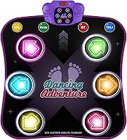 Flooyes Dance Mat for Kids 3-12: Light-Up 6-Button Bluetooth Electronic Dance Pad, 5 Modes, Fun Active Gifts for Girls