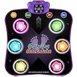 Flooyes Dance Mat Toys for 3-12 Year Old Kids, Electronic Dance Pad with Light-up 6-Button Wireless Bluetooth, Music Dance with 5 Game Modes, Birthday Toys Gifts for 3 4 5 6 7 8 9 10+ Year Old Girls