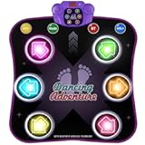 Flooyes Dance Mat Toys for 3-12 Year Old Kids&comma; Electronic Dance Pad with Light-up 6-Button Wireless Bluetooth&comma; Music Dance with 5 Game Modes&comma; Birthday Toys Gifts for 3 4 5 6 7 8 9 10&plus; Year Old Girls