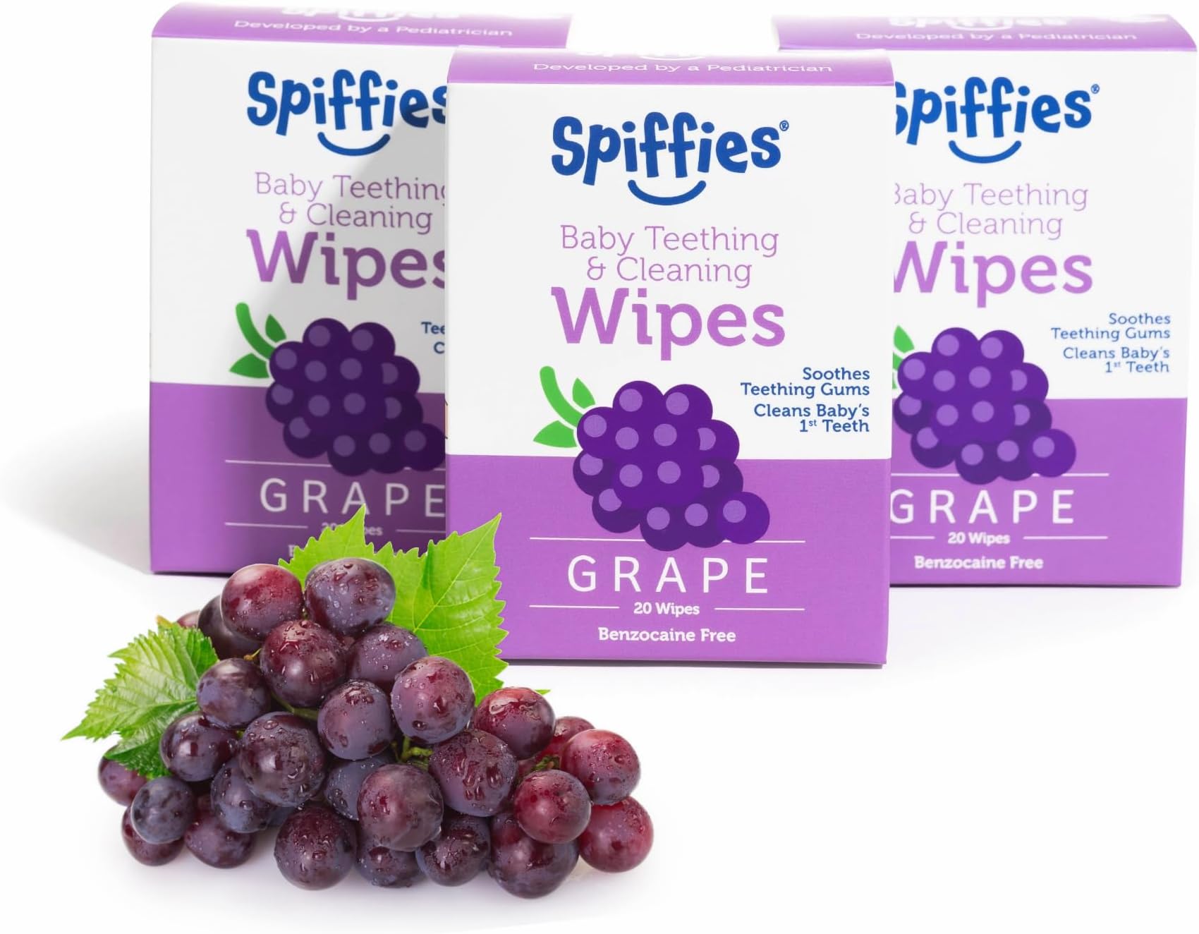 - Baby Teeth Wipes - Grape Flavor, Xylitol-Enriched Baby Gum Cleaner & Dental Wipes for Teething Relief and Teeth Cleaning - Safe for Infants & Toddlers, 20 Count (Pack of 3)