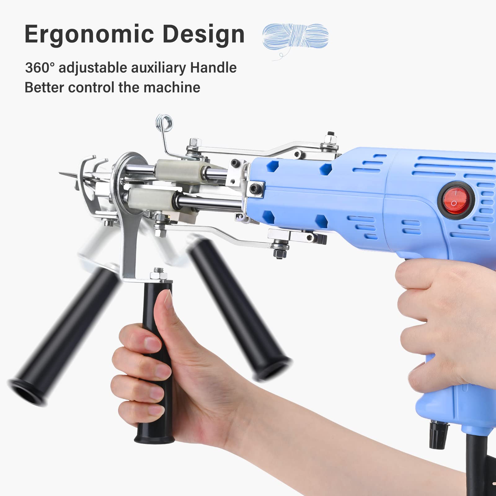 Tufting Gun 2-in-1, Aomdom elektrisch tuftingpistool, 7-21 mm, tufting Tufting Gun 2-in-1, Aomdom elektrisch tuftingpistool, 7-21 mm, tufting