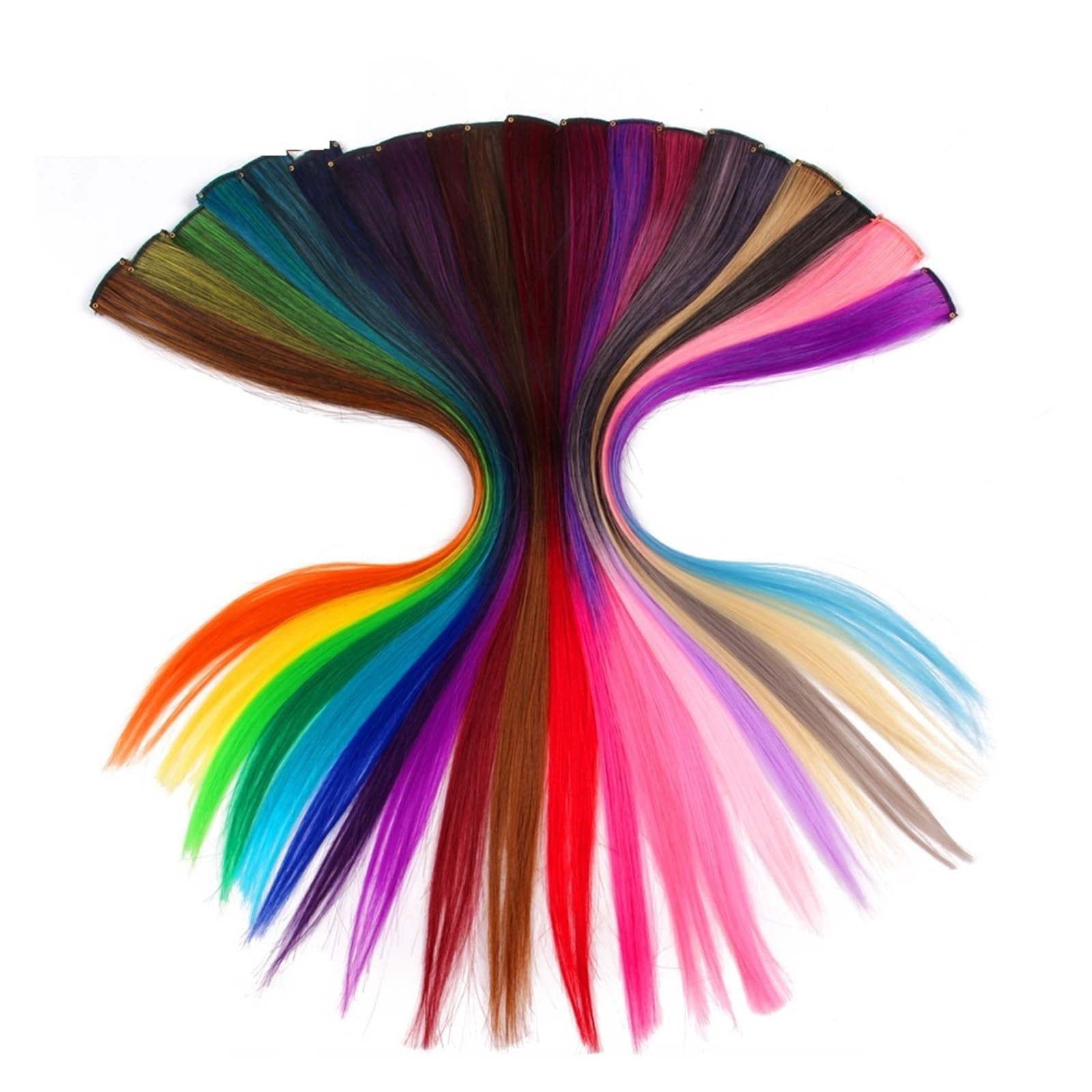 Estensione per capelli con piume Colori arcobaleno sintetici Una clip nelle estensioni dei capelli Arriccia i capelli lunghi for le donne Pezzo di capelli Blu Rosa Viola Rosso Verde ( Color : Q05 , Si